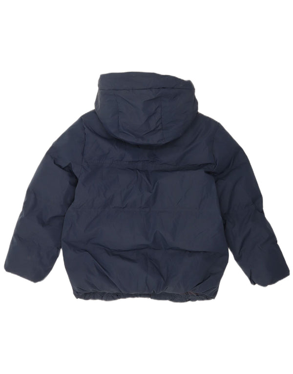 Casaco acolchoado com capuz Zara para meninas 8-9 anos azul marinho poliéster