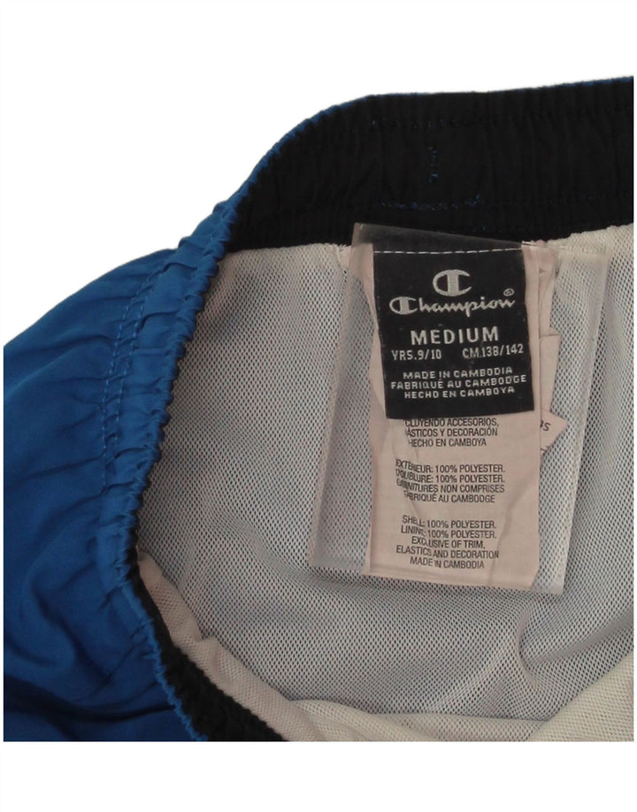 Shorts esportivos gráficos Champion Boys 9-10 anos poliéster azul médio