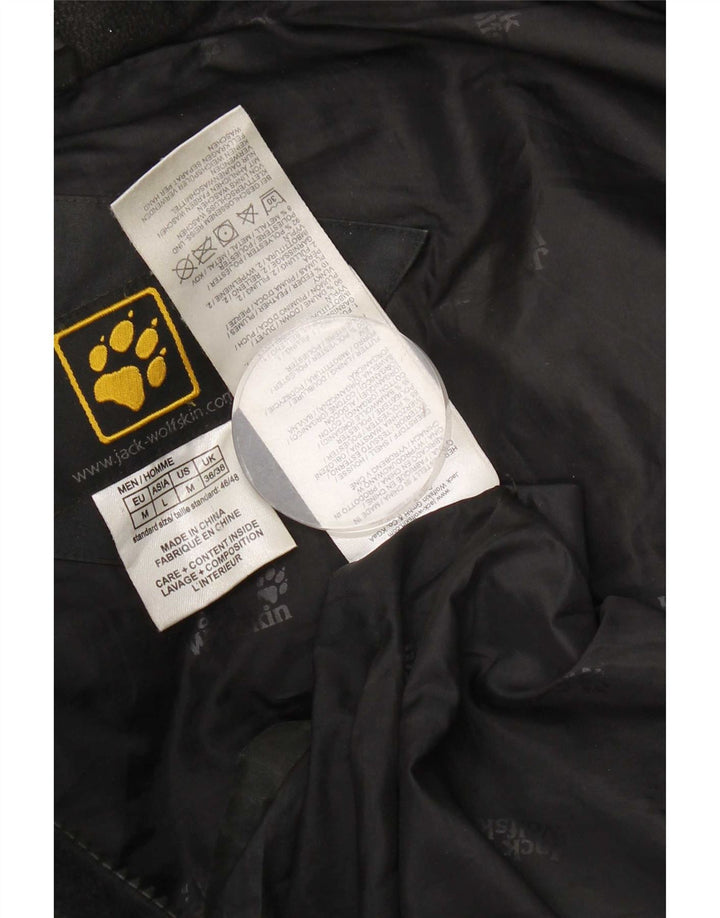 Jaqueta masculina acolchoada com capuz Jack Wolfskin Reino Unido 36/38 poliéster preto médio