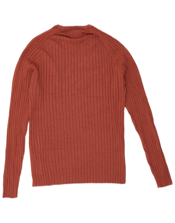 Zara Suéter masculino com gola redonda e viscose marrom médio