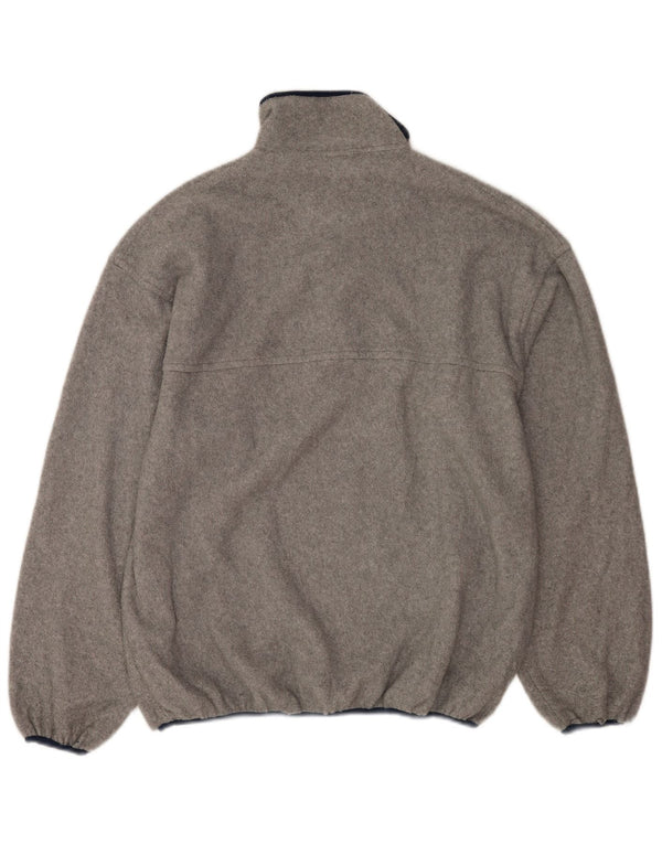 Reebok Mens Button Neck Fleece Jumper XL Cinza Poliéster