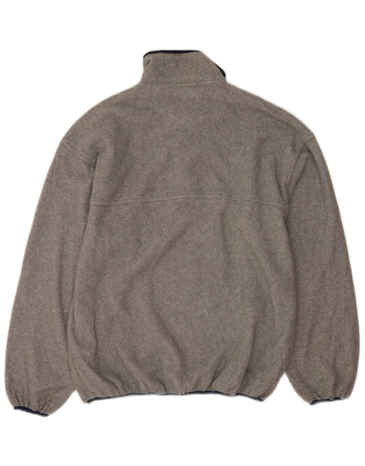 Reebok Mens Button Neck Fleece Jumper XL Cinza Poliéster