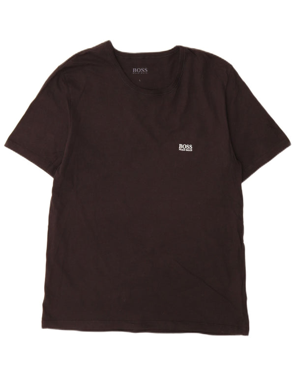 Camiseta masculina Hugo Boss grande algodão preto