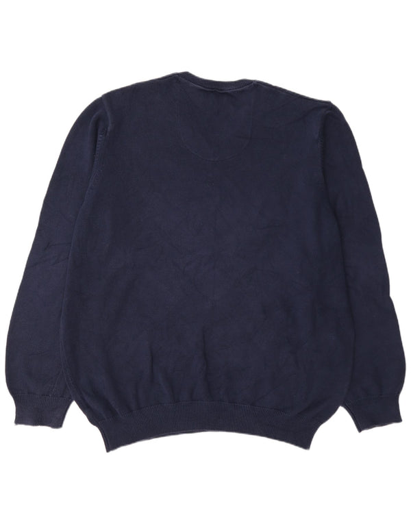 Suéter masculino Marks & Spencer com ajuste regular e decote em V XL azul marinho algodão