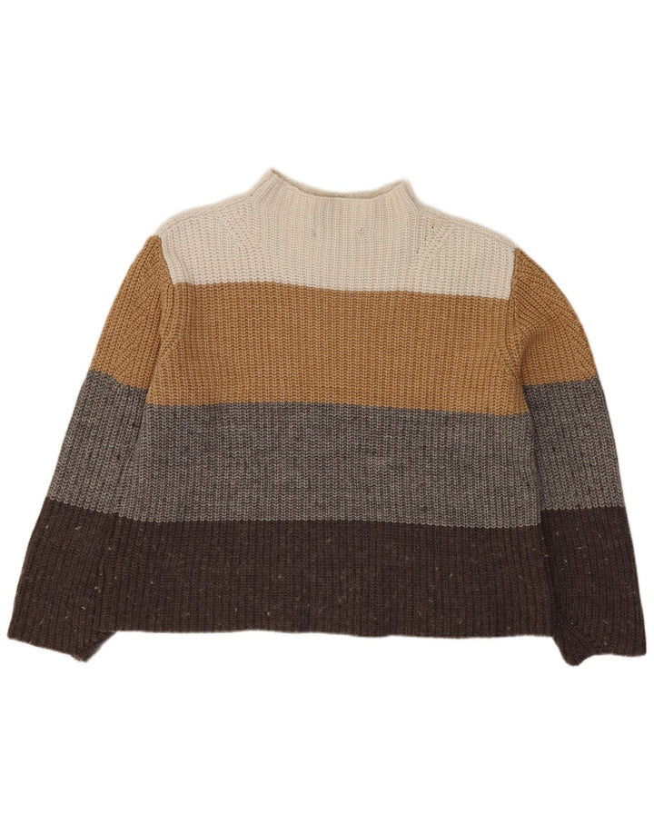 Suéter feminino Marks & Spencer com gola tartaruga Reino Unido 16 grande multicolorido