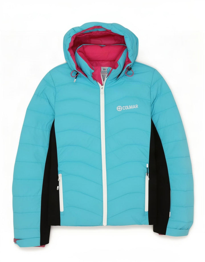 Jaqueta de esqui feminina com capuz Colmar IT 44 bloco colorido azul médio