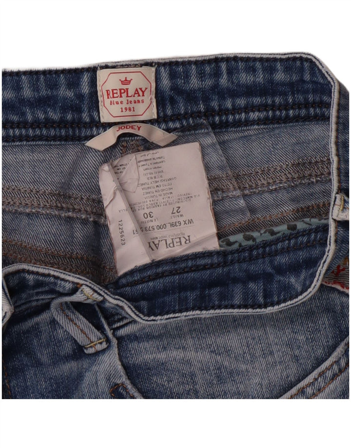 Replay Jeans Slim Feminino W27 L30 Azul Algodão
