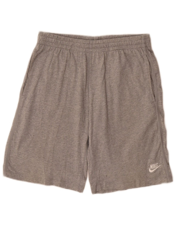 Shorts esportivos masculinos Nike médio cinza algodão