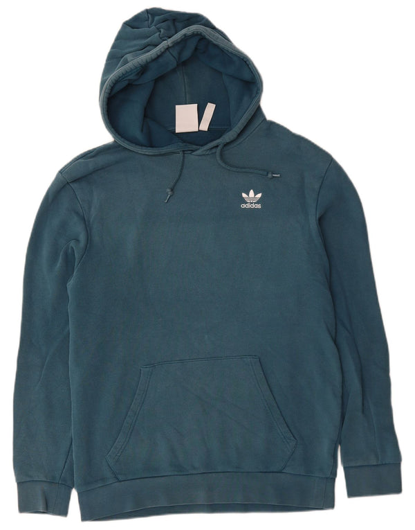 Adidas Mens Hoodie Jumper Pequeno Azul Algodão