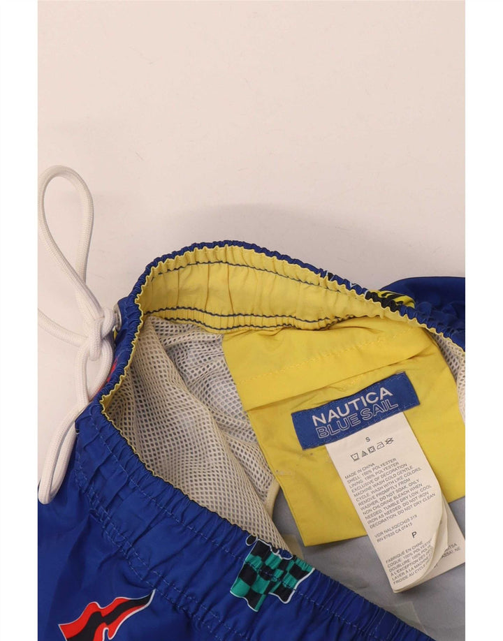 Shorts de natação masculino Nautica Graphic pequeno azul poliéster