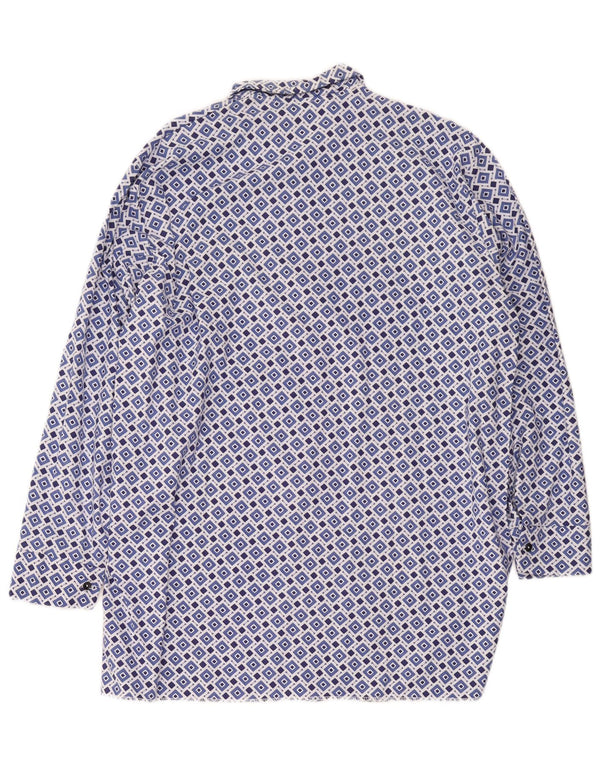 Camisa masculina vintage tamanho 42 grande azul geométrica