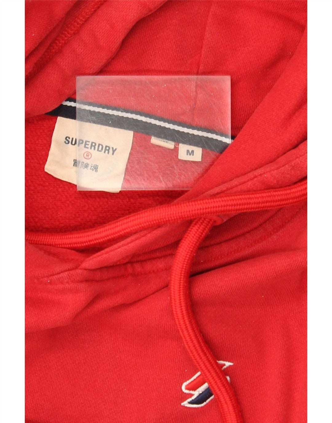 Superdry Mens Hoodie Jumper Médio Algodão Vermelho