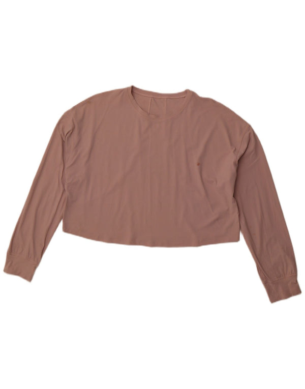 LULULEMON Top feminino de manga comprida e ajuste solto Reino Unido 14 rosa médio