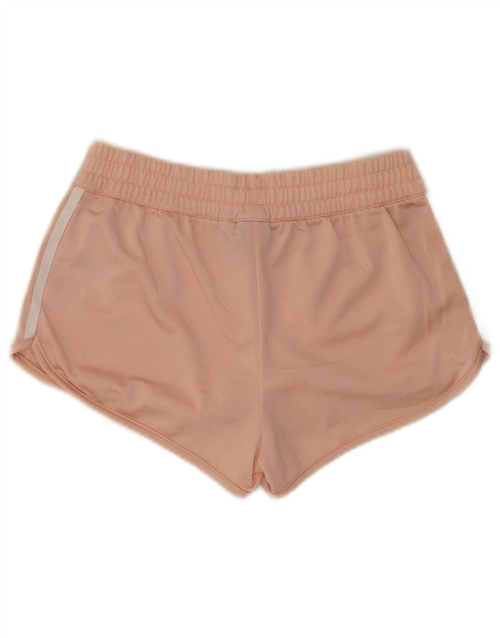Shorts esportivos femininos Adidas UK 10 pequeno rosa poliéster
