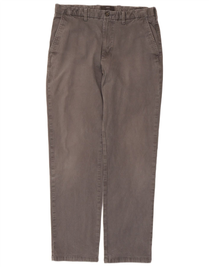 Calça Chino Regular Masculina Marks & Spencer W34 L31 Algodão Cinza