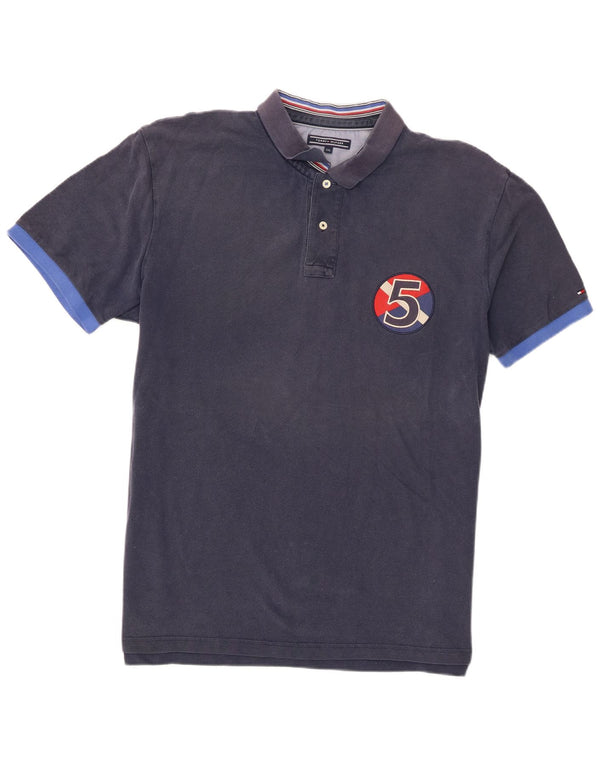Camisa polo masculina Tommy Hilfiger gráfica 2XL algodão azul marinho