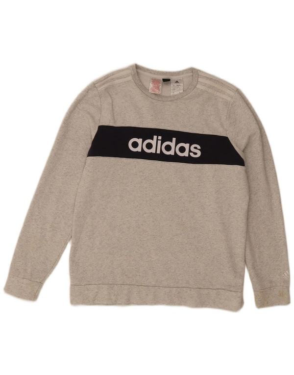Camiseta Adidas Meninos Graphic Top 15-16 Anos Cinza Colorblock Algodão Esportivo