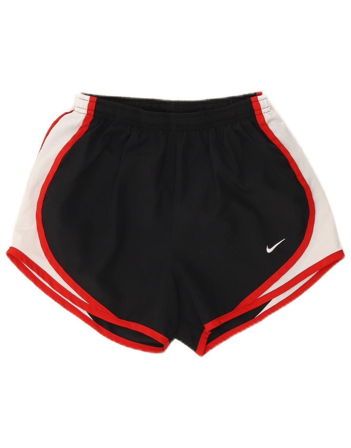 Shorts esportivos femininos Nike UK 4 XS preto colorblock poliéster