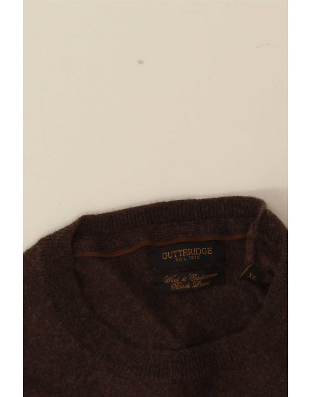 Suéter feminino Gutteridge com gola redonda Reino Unido 18 XL lã marrom