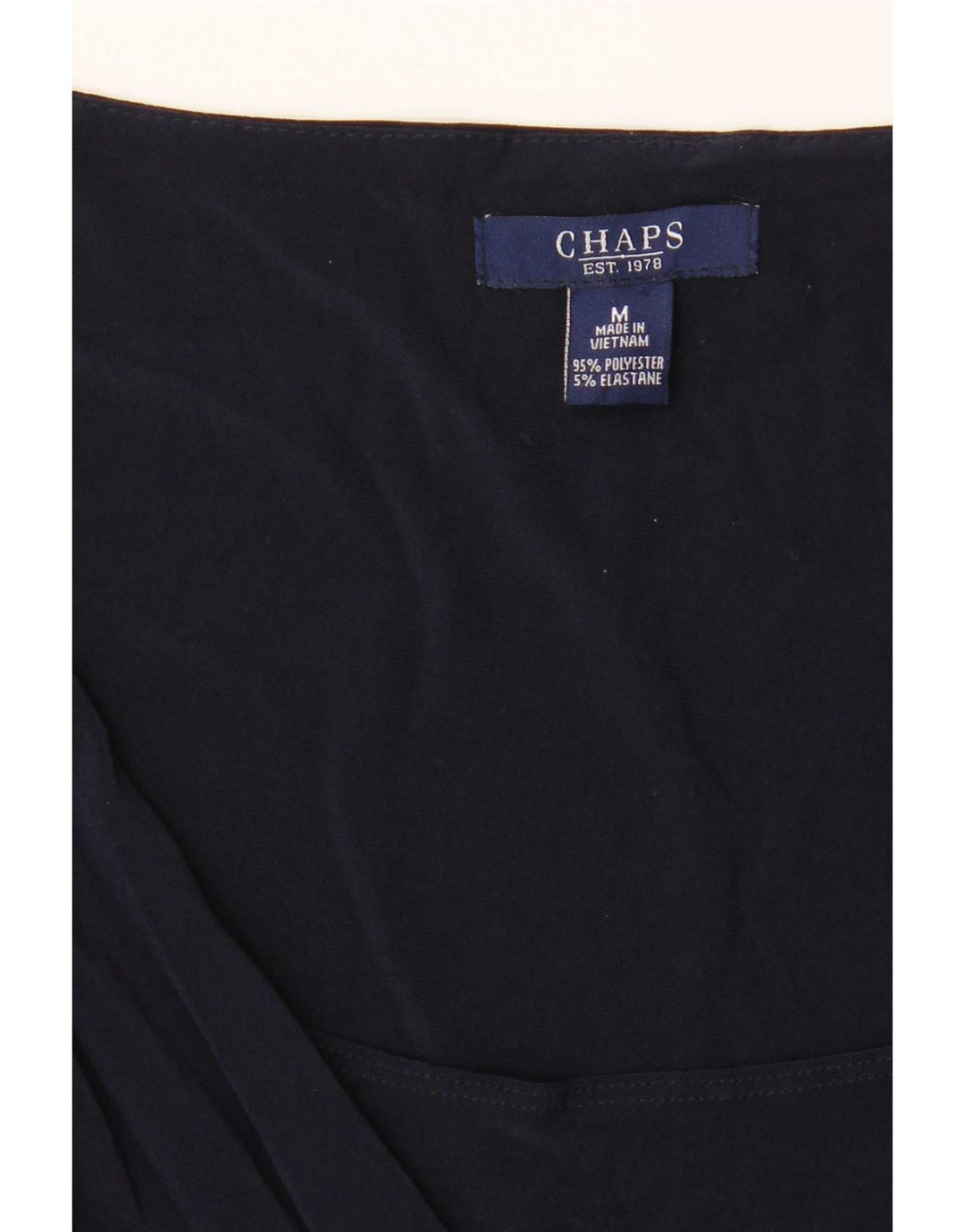 Vestido feminino Chaps manga 3/4 linha A UK 12 médio azul marinho poliéster