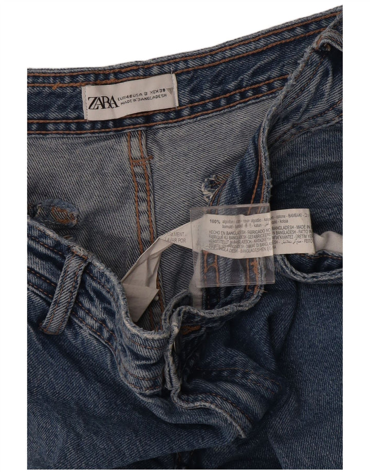 Zara Womens Cargo Straight Jeans EU 40 Médio W30 L31 Azul Algodão