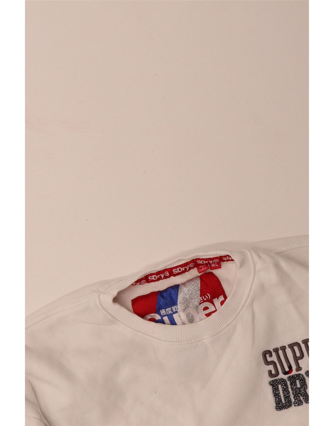 SUPERDRY moletom masculino oversized gráfico jumper médio algodão branco