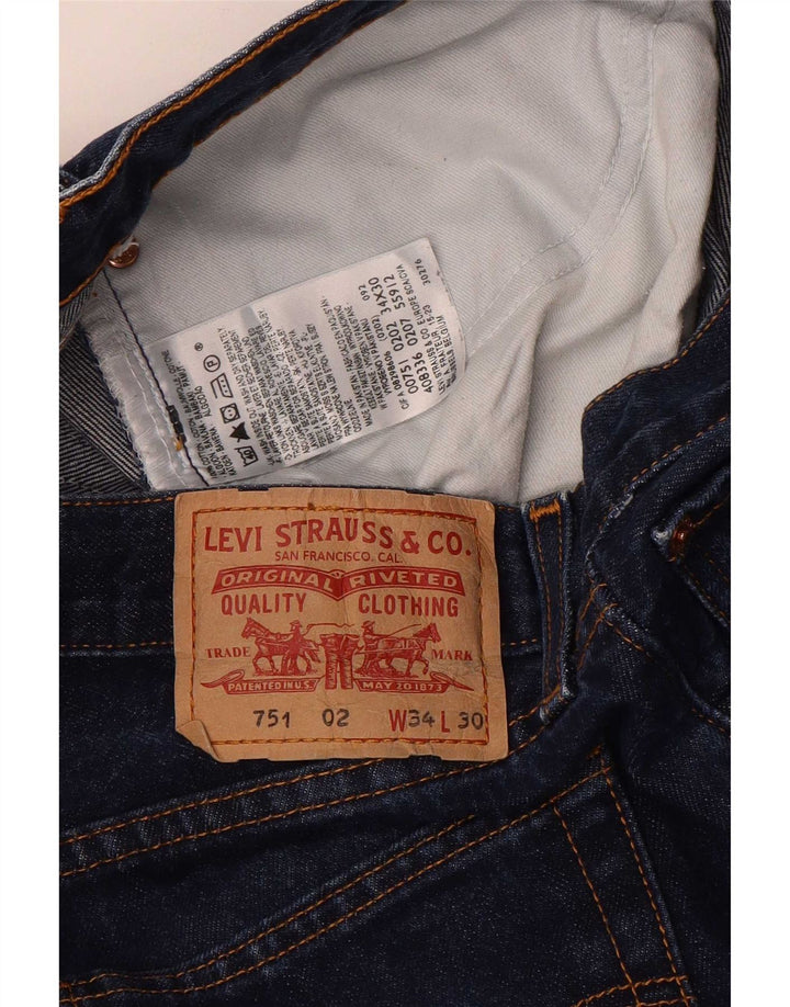 Calça jeans feminina Levi's 751 Straight W34 L30 azul algodão