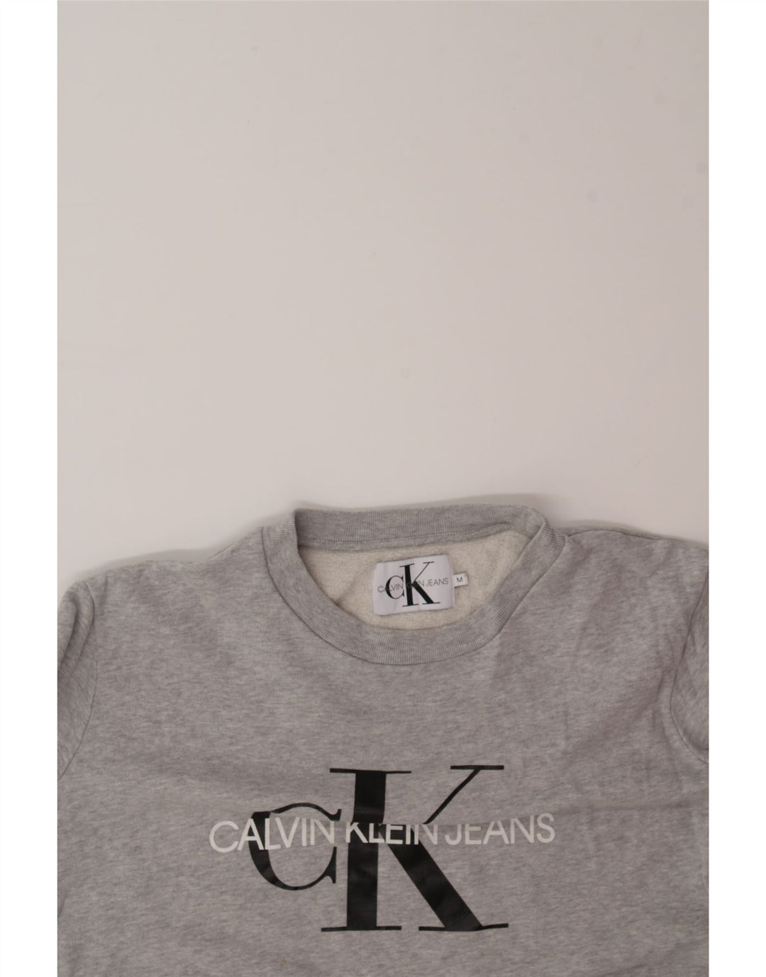CALVIN KLEIN JEANS Womens Loose Fit Sweatshirt Jumper UK 14 Medium Grey Vintage Calvin Klein Jeans and Second-Hand Calvin Klein Jeans from Messina Hembry 