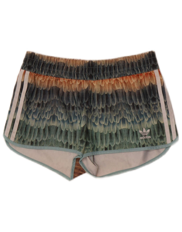 Adidas Womens Abstract Pattern Sport Shorts UK 8 Pequeno Multicolorido