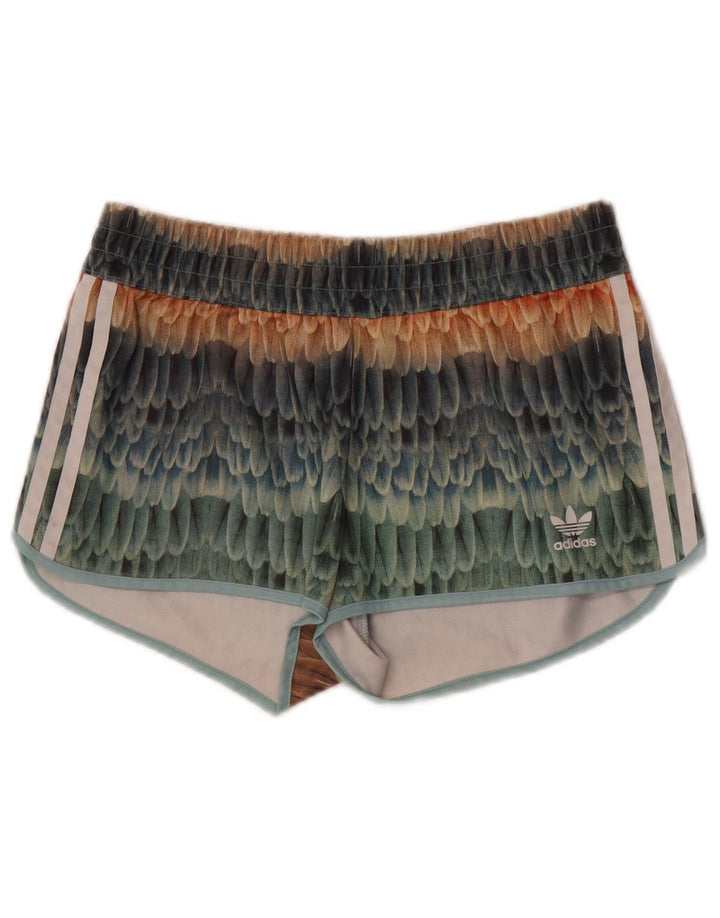 Adidas Womens Abstract Pattern Sport Shorts UK 8 Pequeno Multicolorido