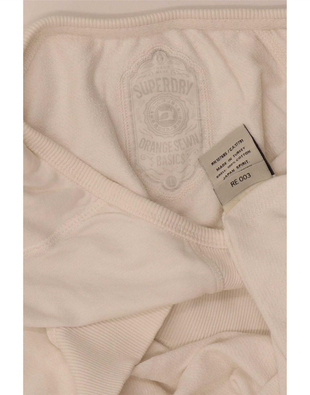 Suéter feminino Superdry UK 16 grande algodão branco
