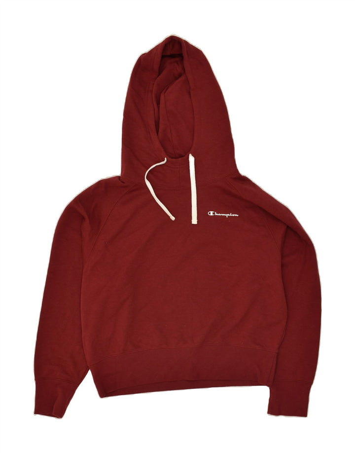 CHAMPION Womens Hoodie Jumper UK 16 Large Maroon Cotton Vintage Champion and Second-Hand Champion from Messina Hembry 