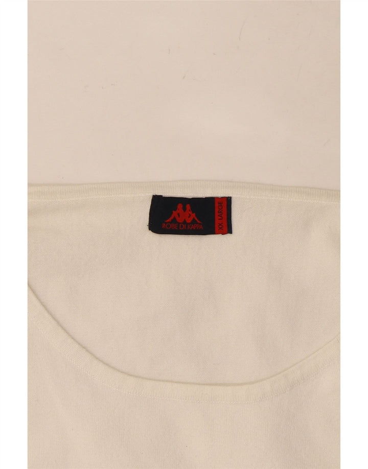Suéter feminino KAPPA com gola canoa UK 20 2XL algodão branco