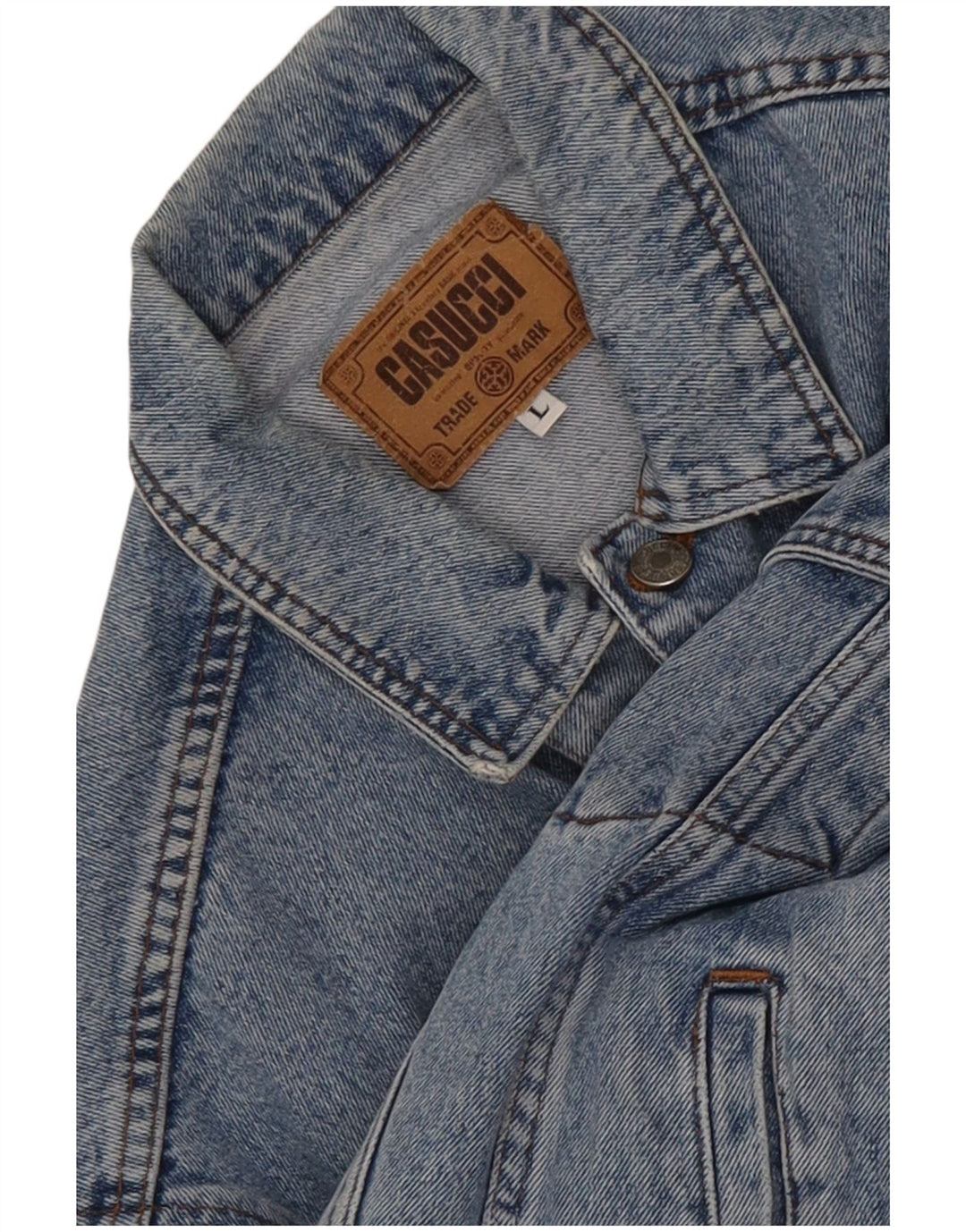Jaqueta jeans masculina Casucci UK 40 grande azul