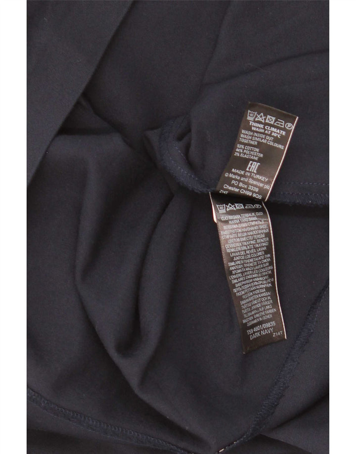 Minissaia feminina Marks & Spencer Reino Unido 8 pequena W28 algodão azul marinho