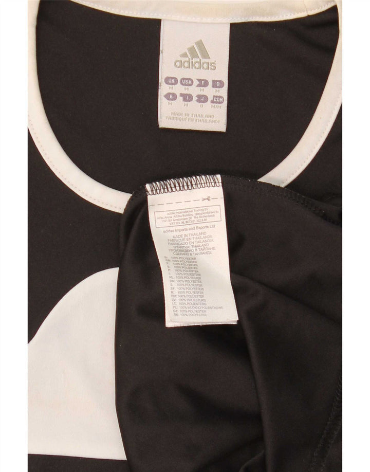 Adidas Mens Climalite Camiseta Top Médio Preto Colorblock Poliéster