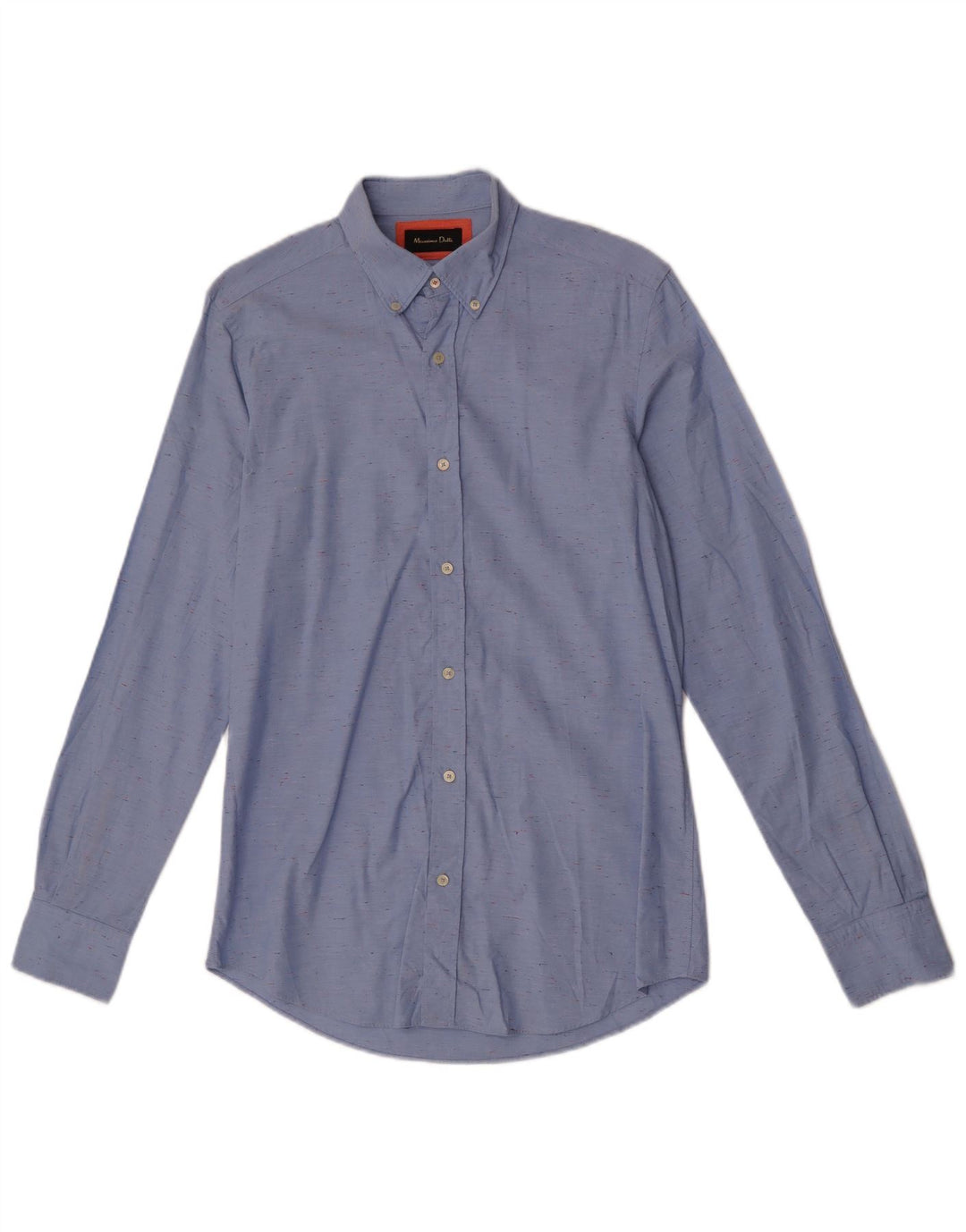 Camisa masculina Massimo Dutti pequena azul manchada