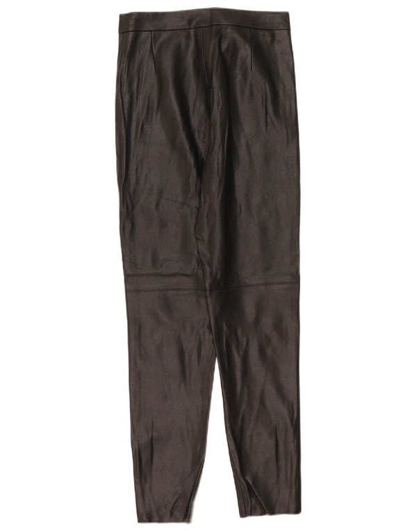Zara Leggings femininas de couro sintético W30 L28 pretas