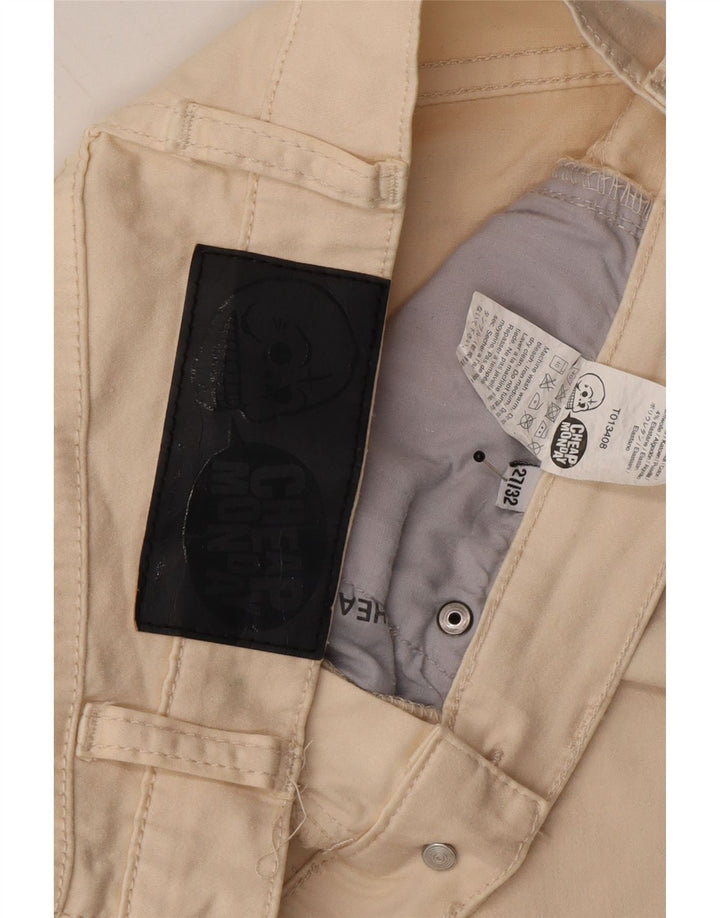 CHEAP MONDAY Womens Slim Casual Trousers  W27 L32 Beige Cotton Vintage Cheap Monday and Second-Hand Cheap Monday from Messina Hembry 