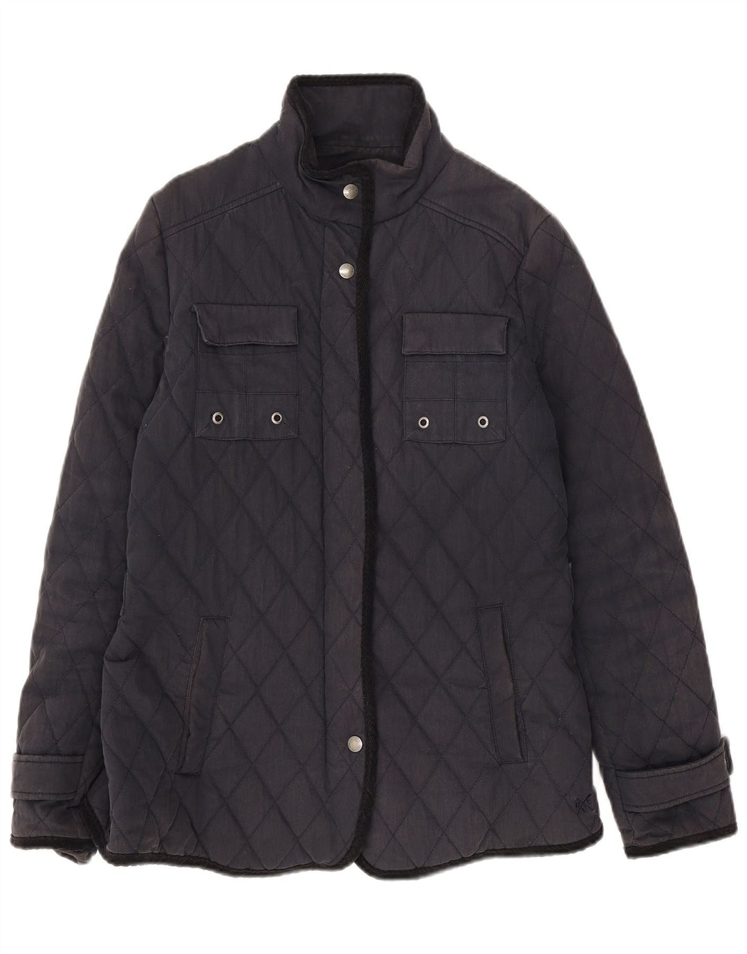 Jaqueta acolchoada feminina Crew Clothing UK 12 algodão azul marinho médio