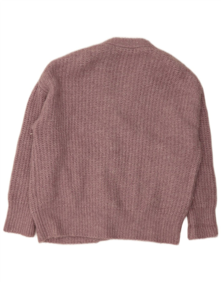 Zara Suéter Cardigan Oversized Feminino Reino Unido 10 Pequeno Rosa
