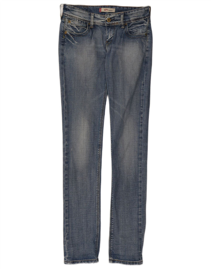 Calça jeans feminina Levi's 571 Slim W28 L34 azul algodão