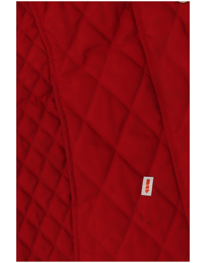 Colete acolchoado feminino BARBOUR UK 12 poliéster vermelho médio
