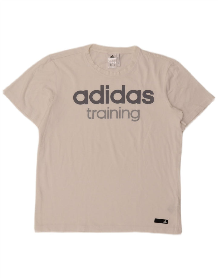 Adidas Mens Climalite Graphic Camiseta Top Médio Algodão Branco