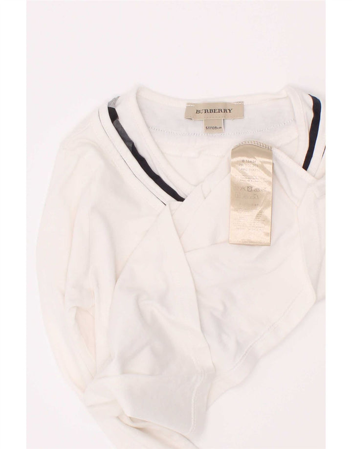 Burberry Girls Top Manga Longa 4-5 Anos Algodão Branco