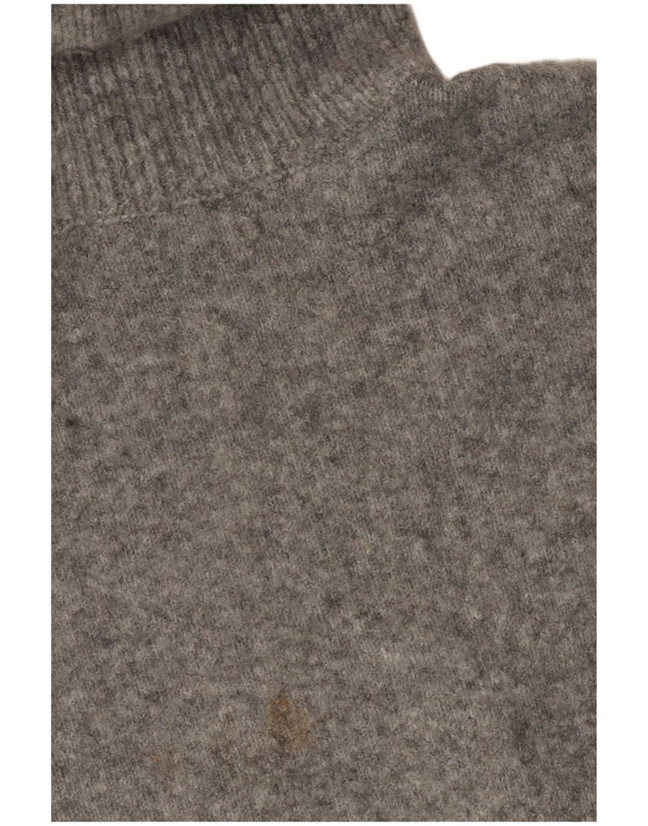 Zara Suéter feminino oversized com gola redonda Reino Unido 10 pequeno cinza acrílico