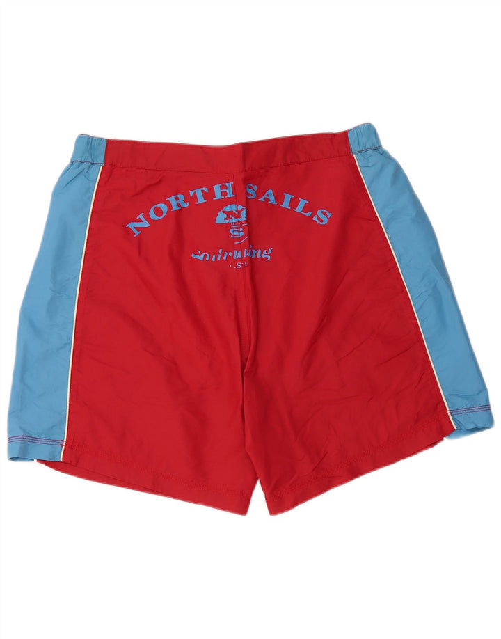 NORTH SAILS Shorts de natação masculino gráfico grande poliamida colorblock vermelho