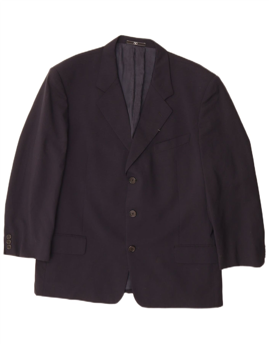 Jaqueta Blazer Masculina Valentino com 3 Botões Reino Unido 40 Grande Azul Marinho