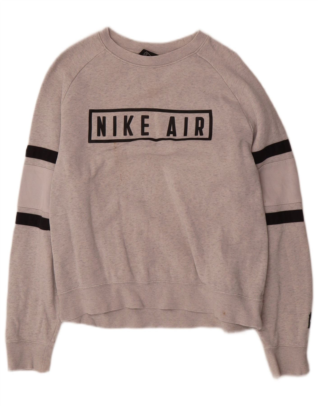 Moletom feminino oversized Nike UK 10 pequeno algodão manchado cinza