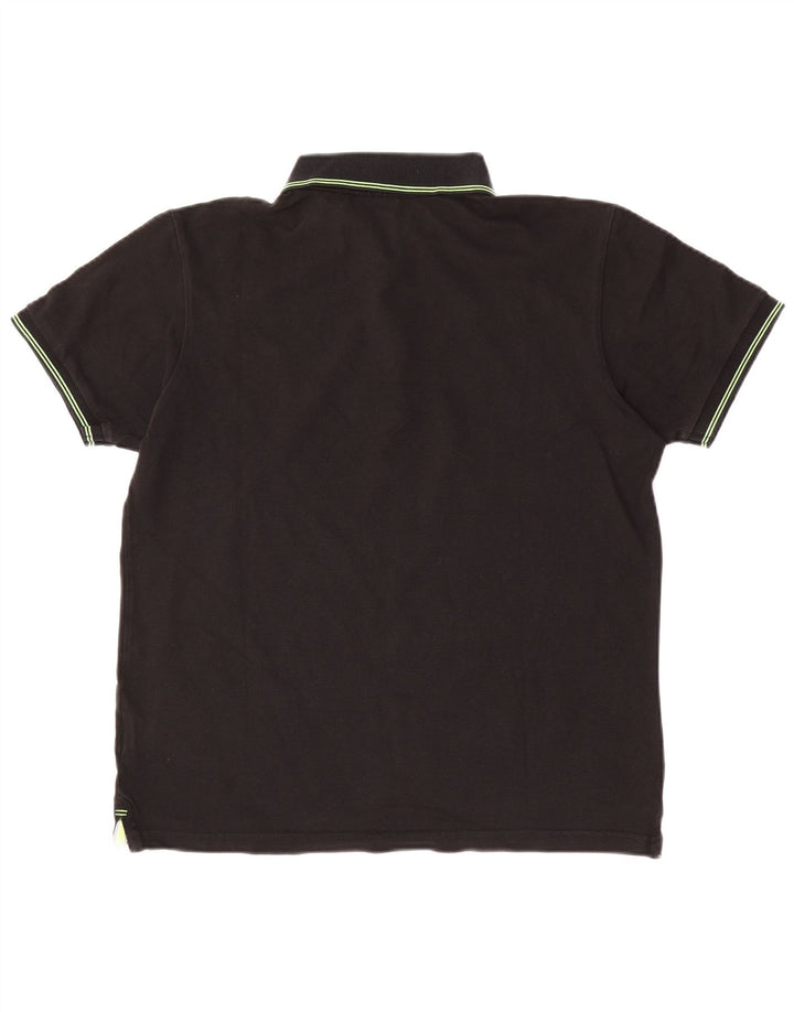 Camisa polo masculina Rifle grande algodão preto
